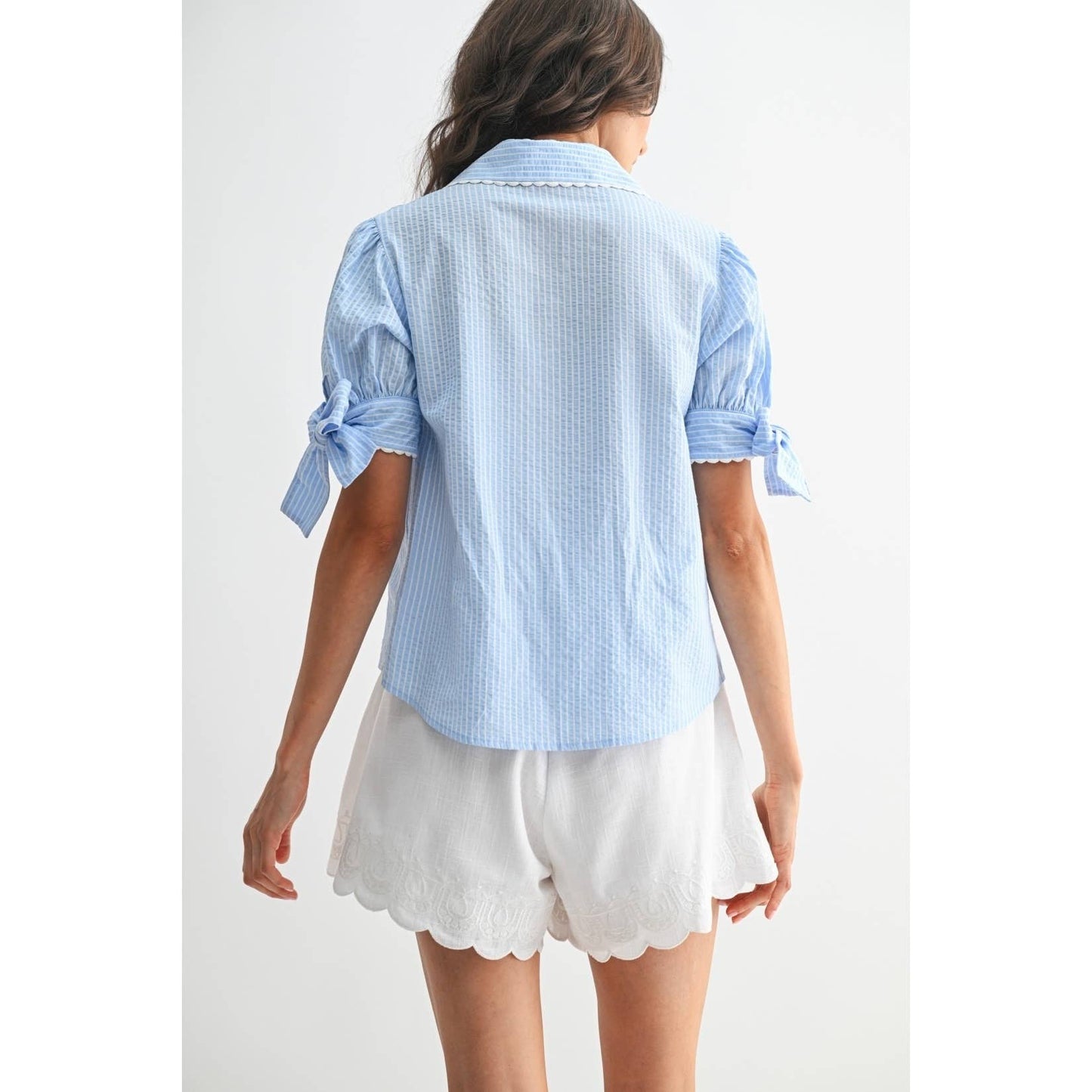 Blue Stripe Blouse - Purpose + Passion Boutique