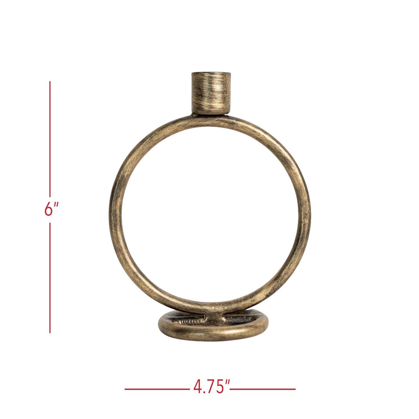 Brass Round Sculpture Taper Candle Holder Metal - Purpose + Passion Boutique