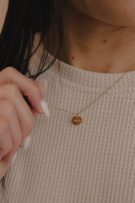 Brave Disc Necklace - Purpose + Passion Boutique