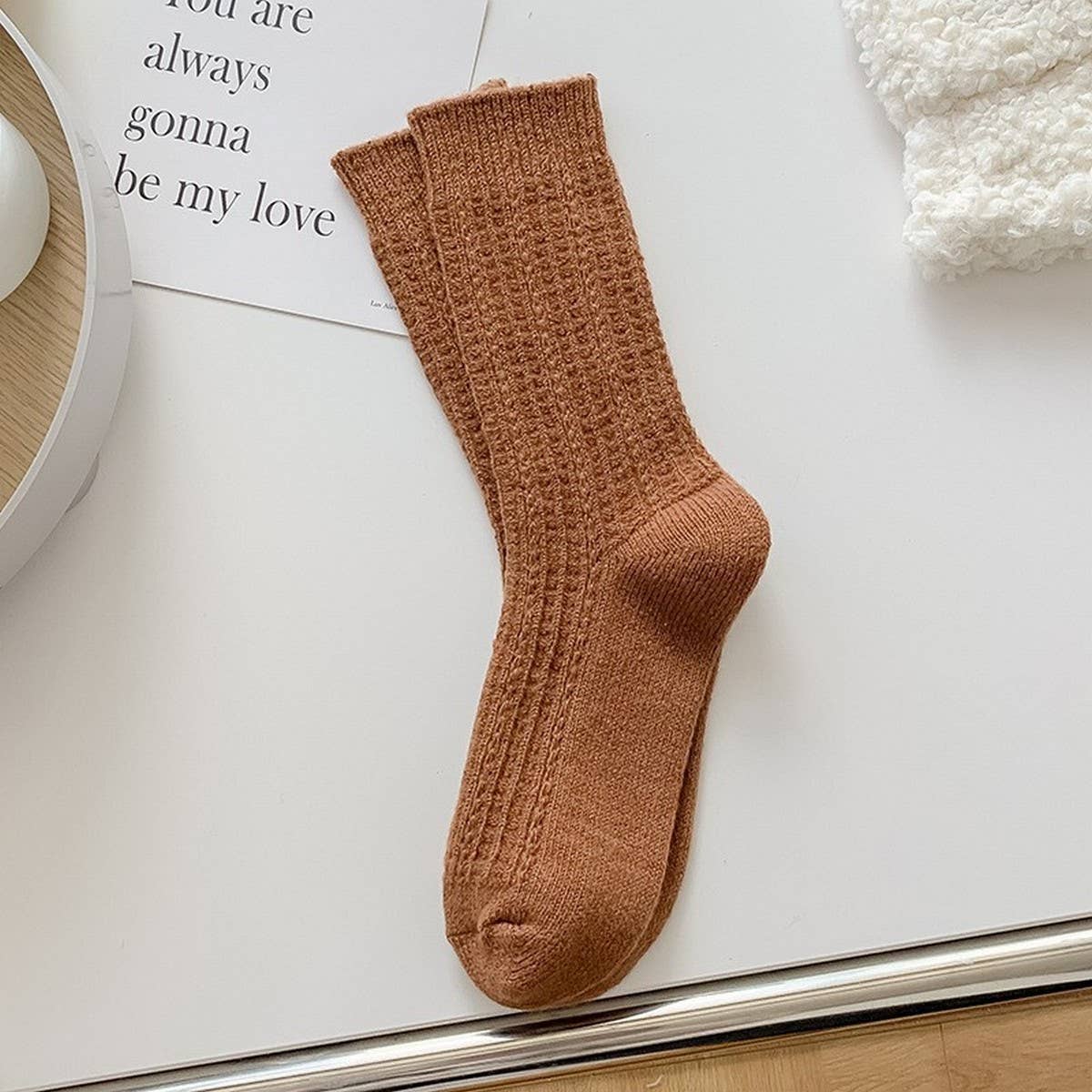 Bronze Simple Mid - Calf Socks - Purpose + Passion Boutique