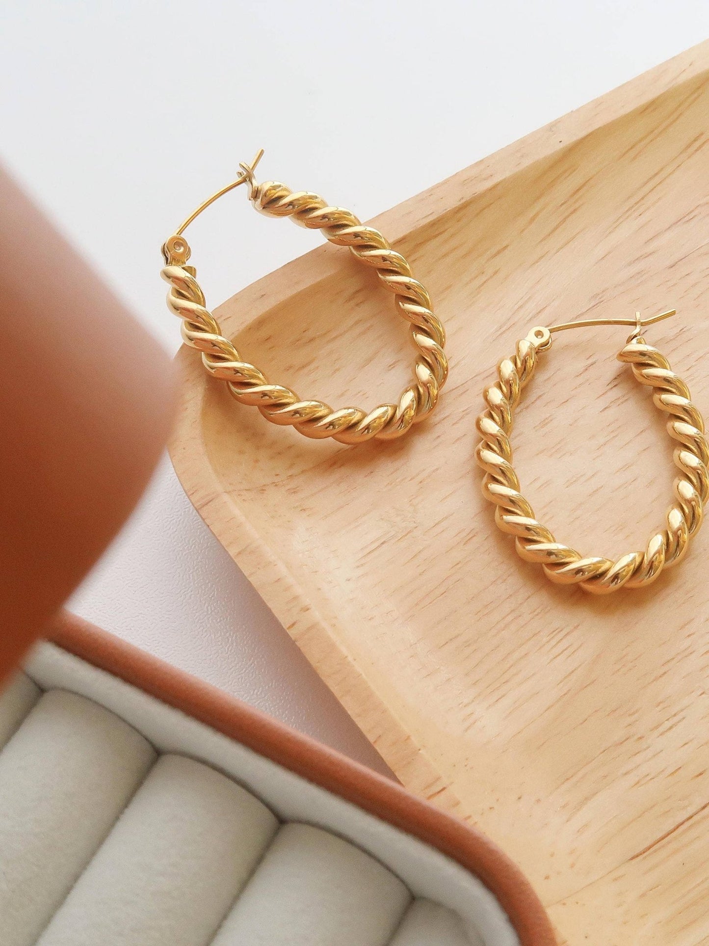 Brook Gold Non - Tarnish Braided Hoop Earring - Purpose + Passion Boutique