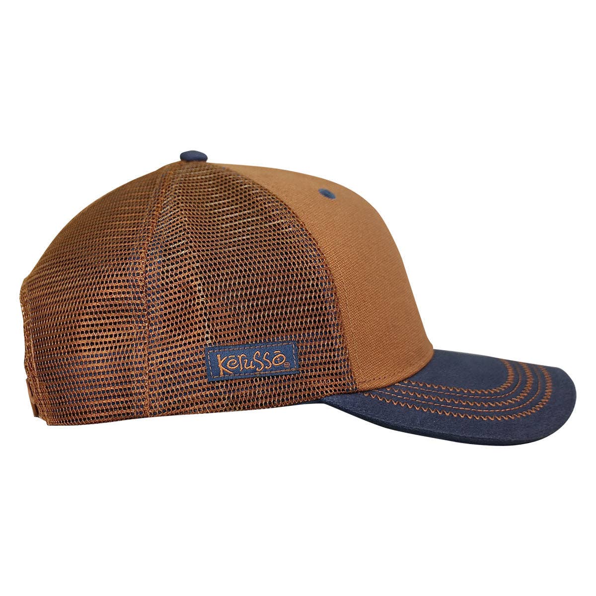 Brown/Blue Cross Shield Cap - Purpose + Passion Boutique