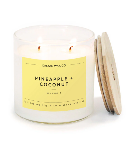 Pineapple + Coconut Glass Tumbler Soy Candle