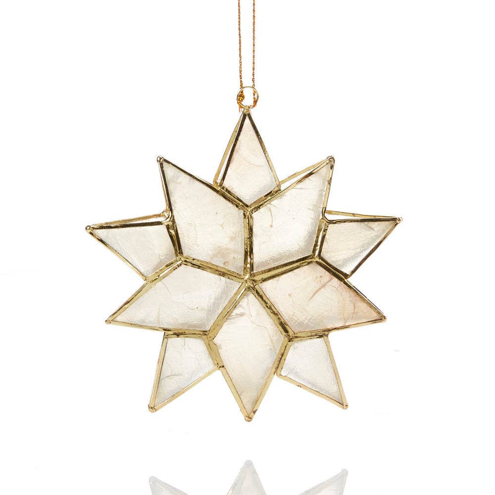 Capiz 3D Star Ornament - Purpose + Passion Boutique