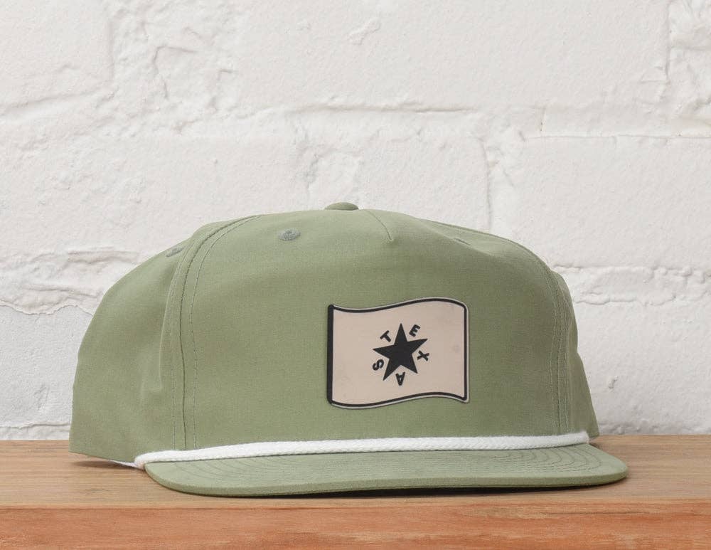 Texas Lone Star Flag Rope Sage Snapback