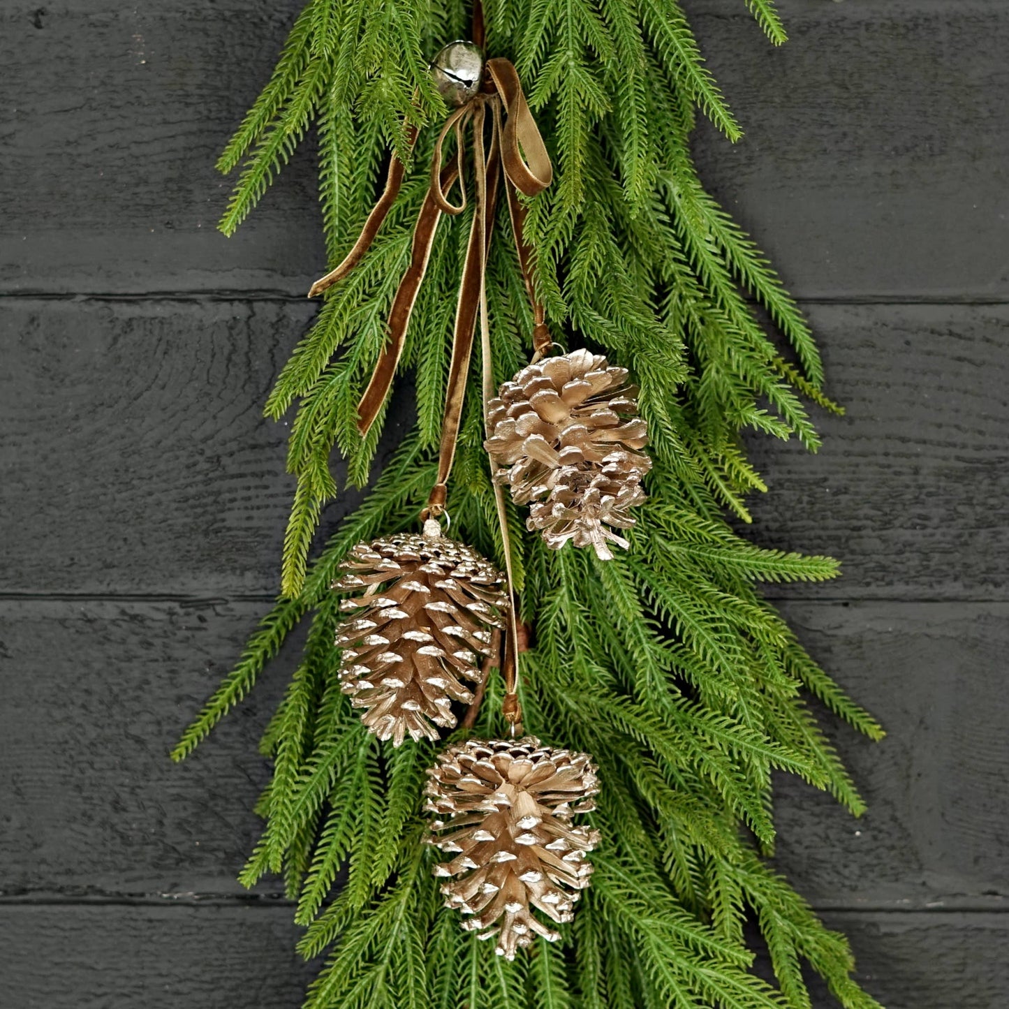 Champagne Glitter Pinecone Trio Cluster - Purpose + Passion Boutique