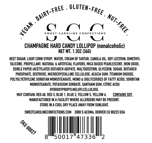 Champagne Metallic Stars Lollipops (VEGAN) - Purpose + Passion Boutique