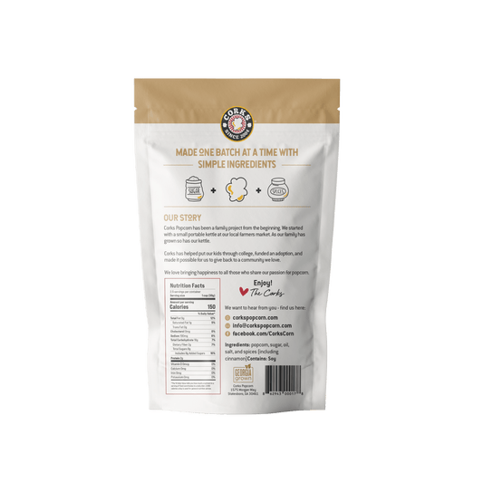 Cinnamon and Sugar Snickerdoodle Popcorn - 3oz - Purpose + Passion Boutique
