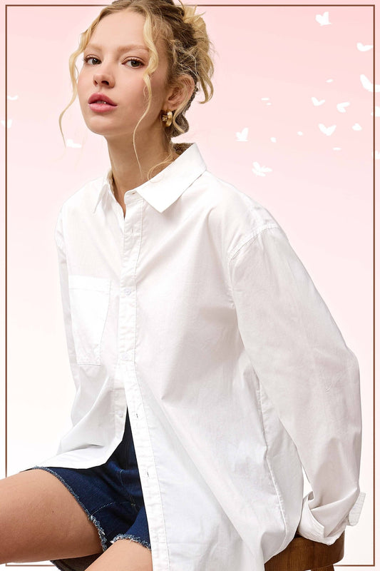 Classic Collared Button Down Poplin Shirt - Purpose + Passion Boutique