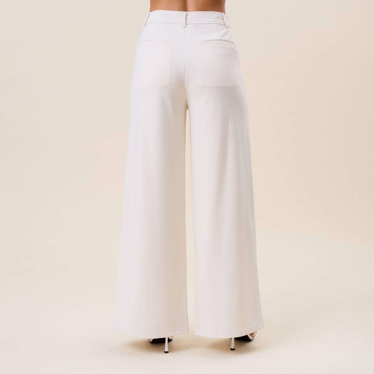 Cream Wide Leg Pants