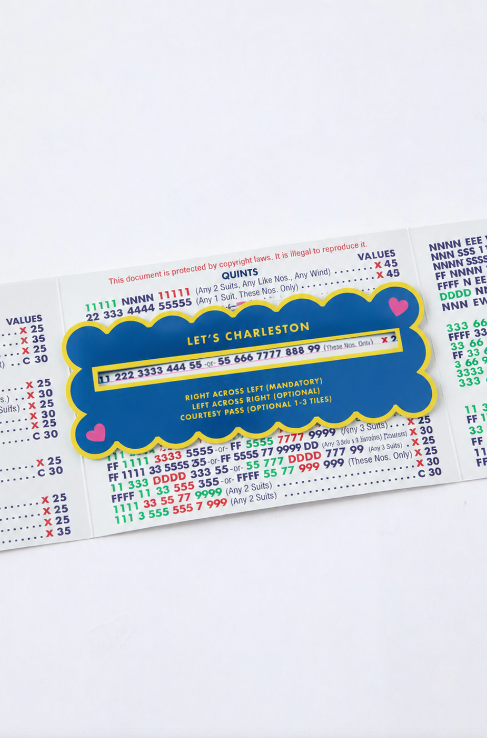 Blue Mahjong Line Finder Tool for NMJL Cards
