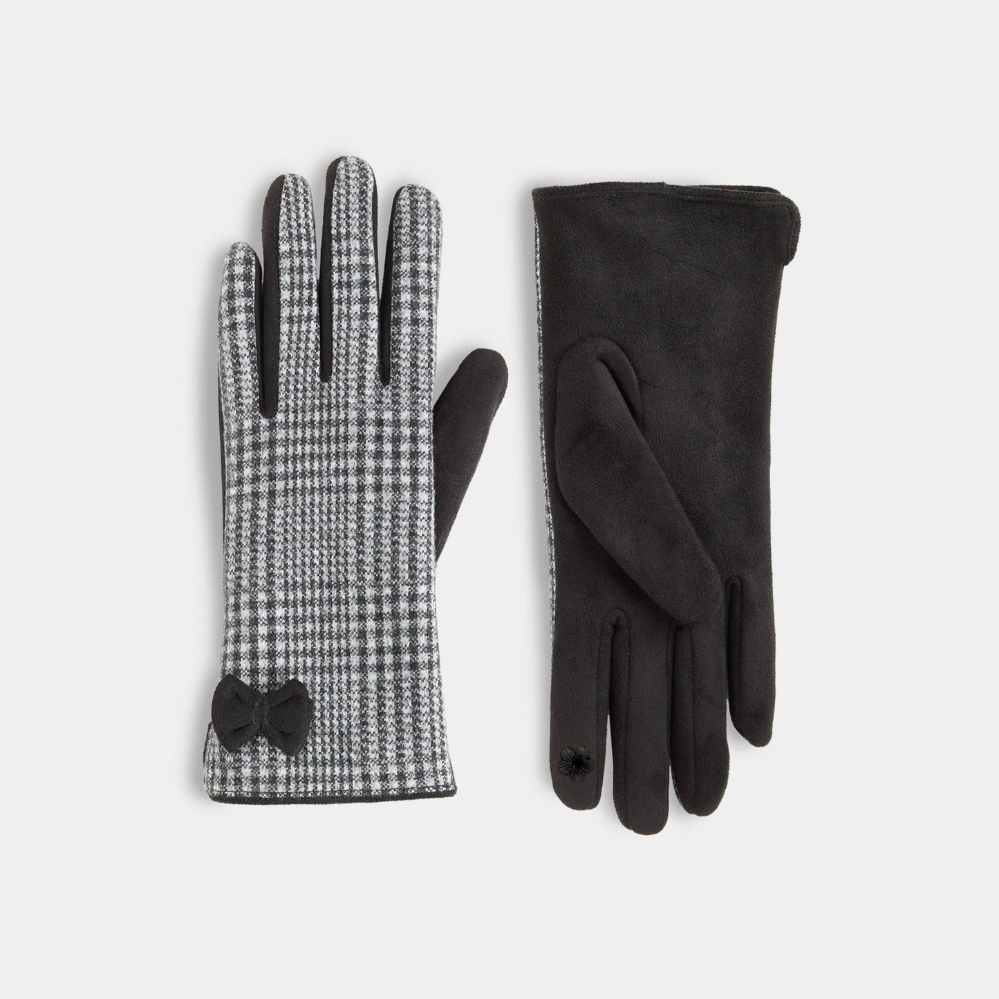 Darling Bow Houndstooth Touchscreen Gloves - Purpose + Passion Boutique