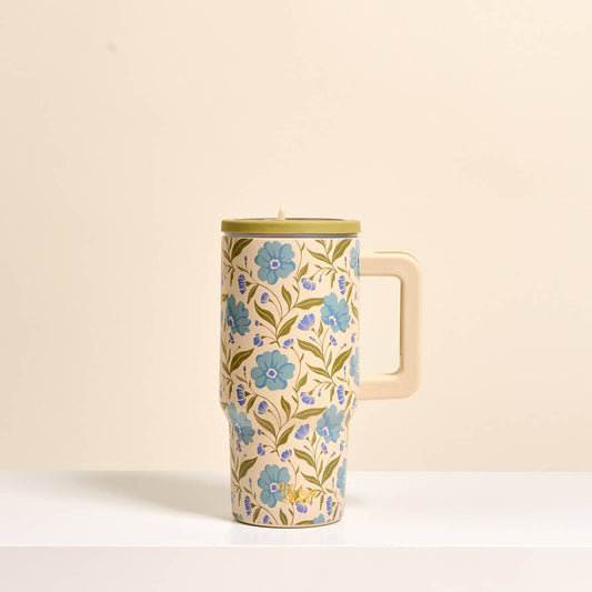 Poppin' Petals Aqua 20 oz Lifestyle Flip Straw Tumbler