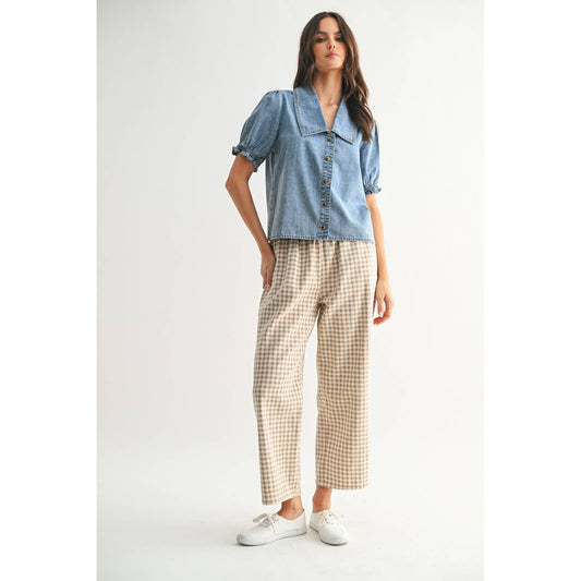 Denim Button - Up Blouse - Purpose + Passion Boutique