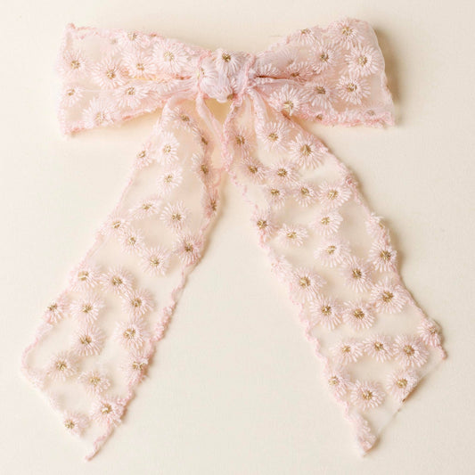 Ditzy Daisies Blush Hair Bow - Purpose + Passion Boutique