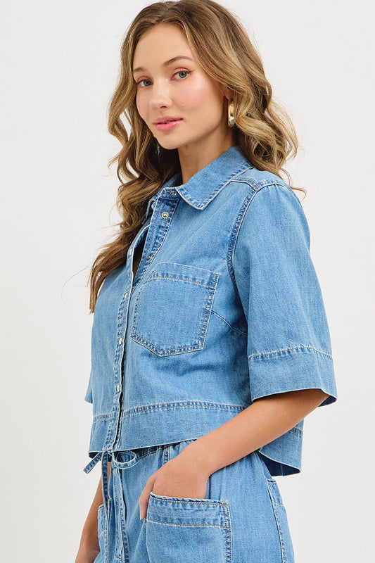 Everyday Effortless Denim Button Down Shirt