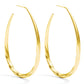 Twisted Gold Long Statement Hoop Earrings
