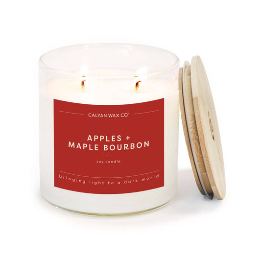 Apples + Maple Bourbon Glass Soy Candle