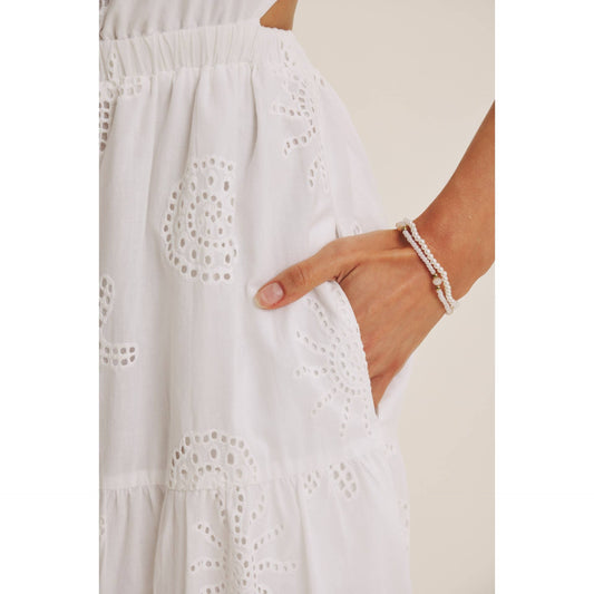 Sea Waves Off White Seashell Eyelet Dress