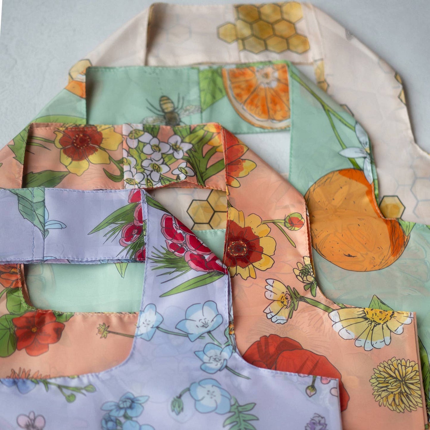 Eco Reusable Shopping Bag - Honeybees + Comb - Purpose + Passion Boutique