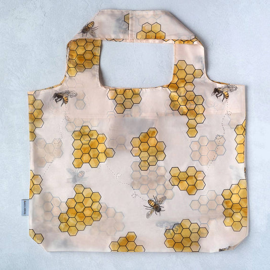 Eco Reusable Shopping Bag - Honeybees + Comb - Purpose + Passion Boutique