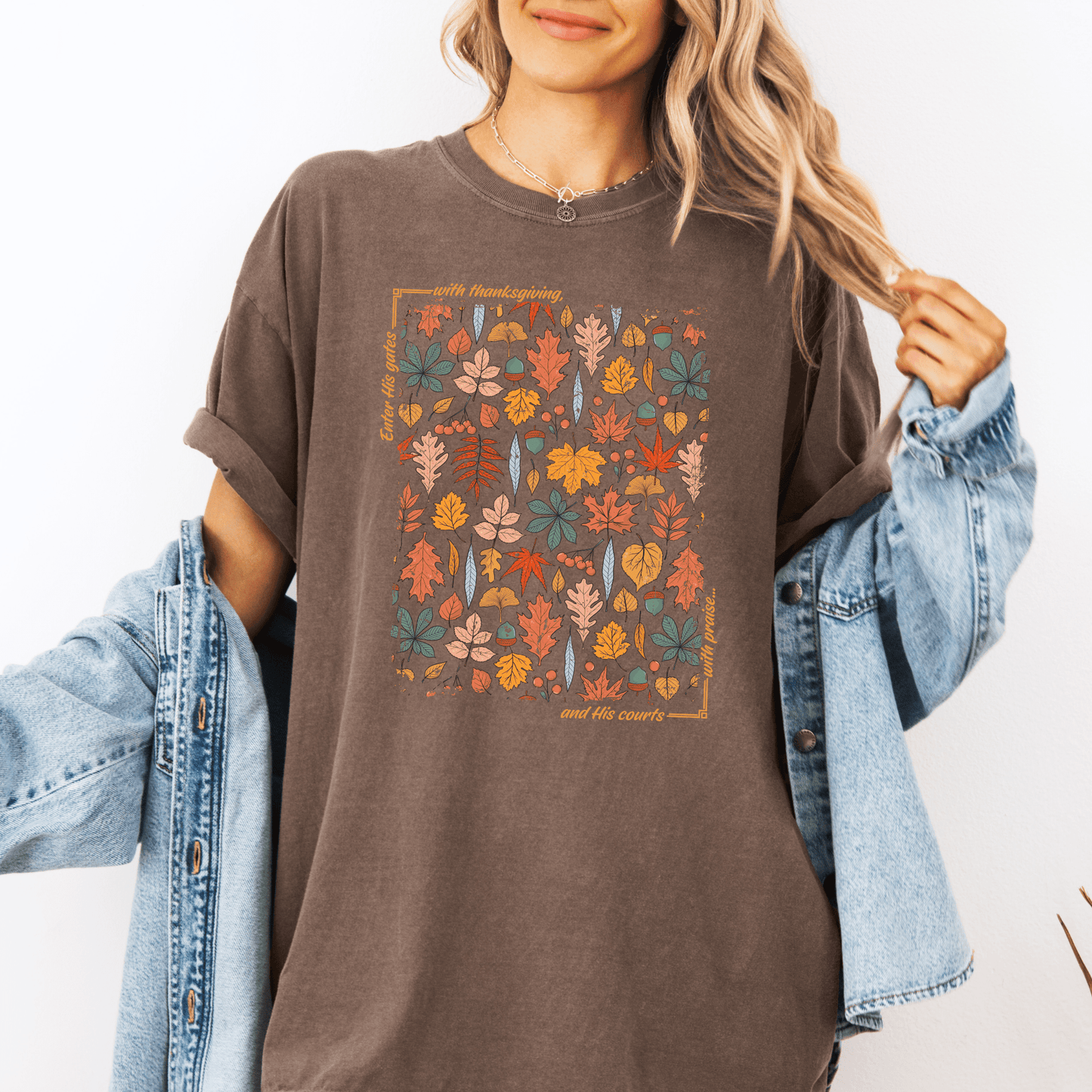 Enter His Gates with Thanks Espresso T Shirt - Purpose + Passion Boutique