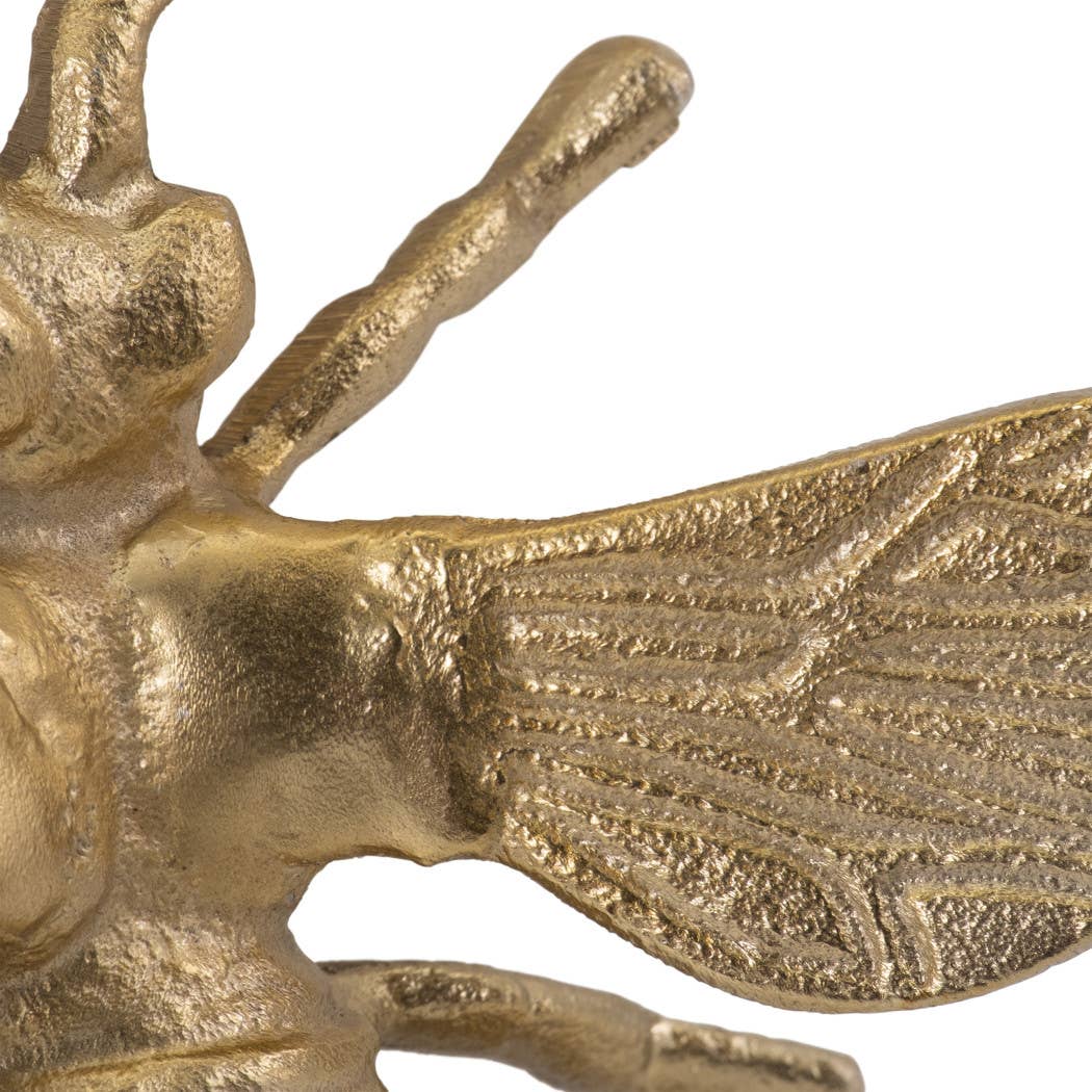 Gold Metal Decorative Solid Busy Bee Figurine (8 in.)