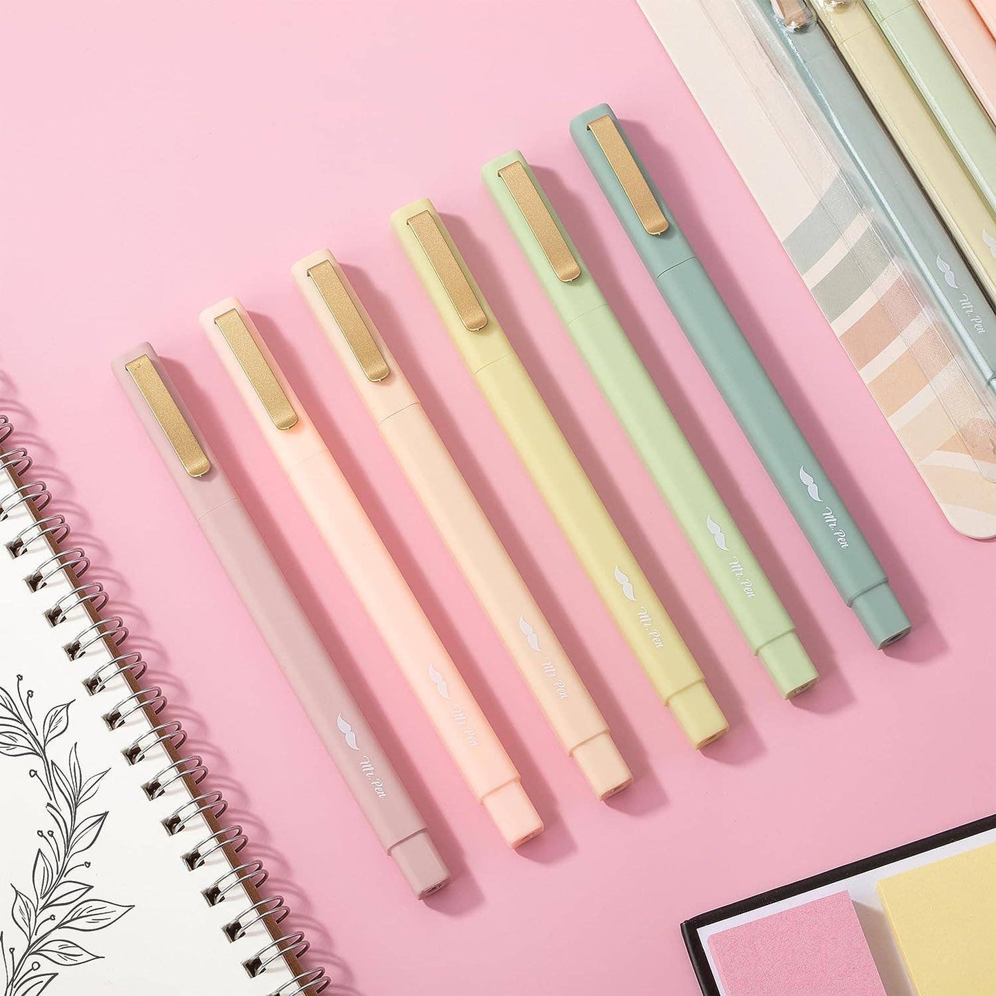 Fast Dry Aesthetic Pens, 6 Pack, Black Ink - Purpose + Passion Boutique