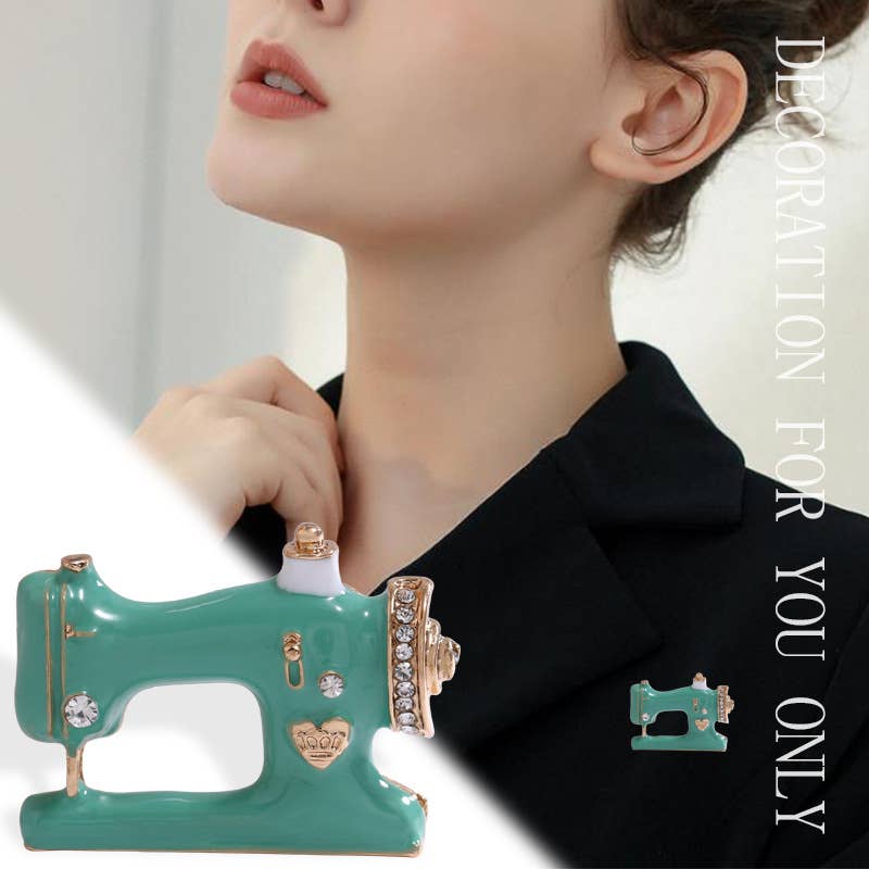 Oil Drip Diamond Corsage Sewing Machine Brooch