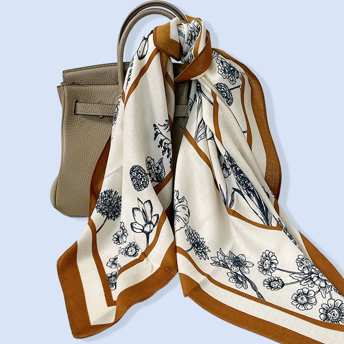 Floral Square Elegant Wrap Scarf - Purpose + Passion Boutique