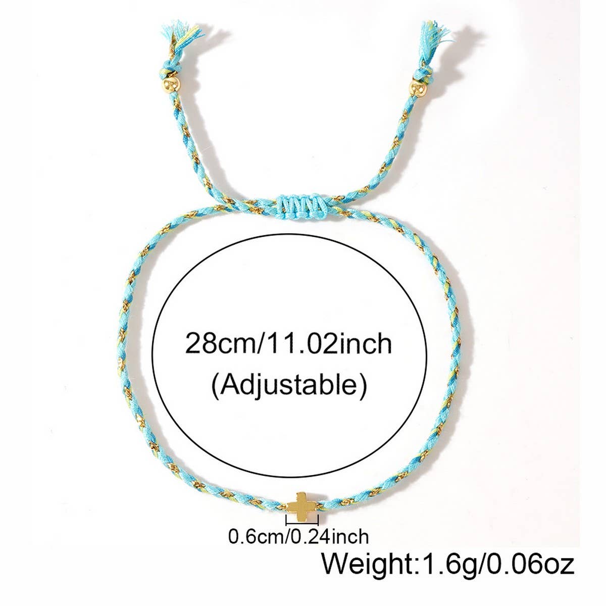 Four - Color Cotton Cross Adjustable Bracelet - Purpose + Passion Boutique