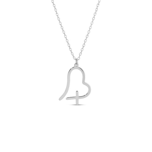 Free Form Heart With Cross Pendant Necklace - Purpose + Passion Boutique