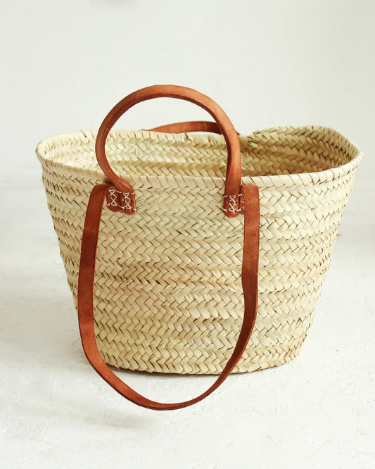 French Basket Tote Bag with Double Handles - Purpose + Passion Boutique