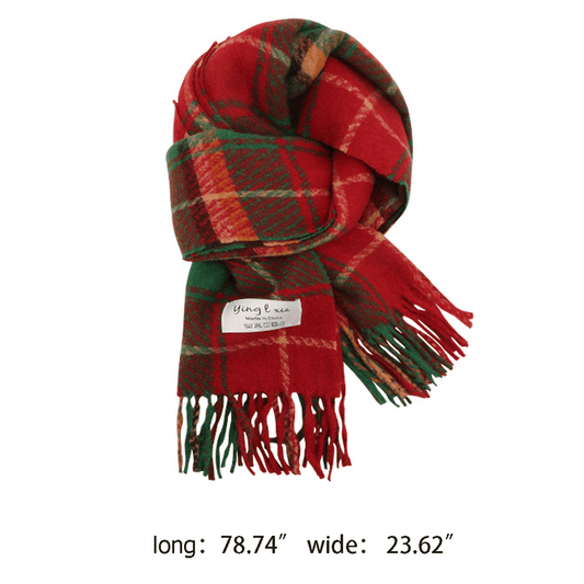 Fringed Plaid Scarf - Purpose + Passion Boutique