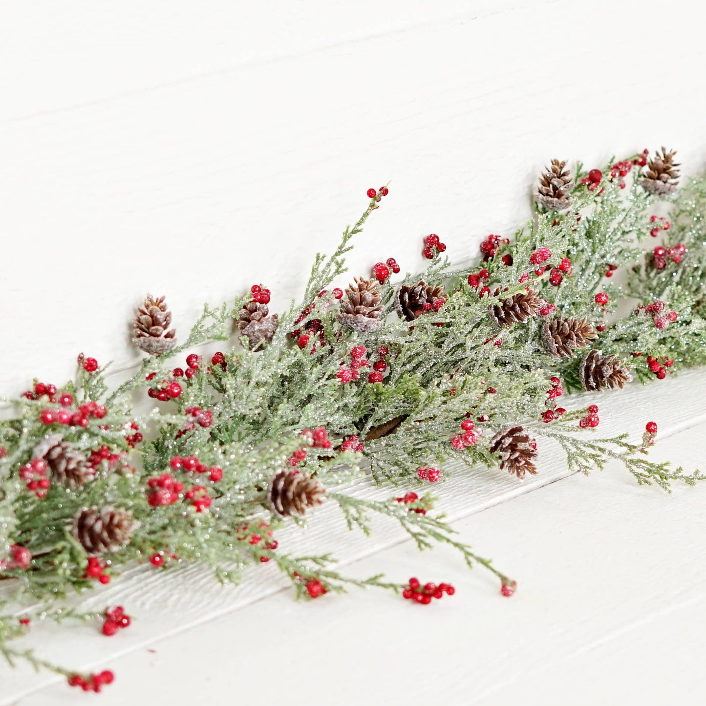 Garland - Icy Sparkle Cypress Pine w. Pepperberry - 4ft - Purpose + Passion Boutique