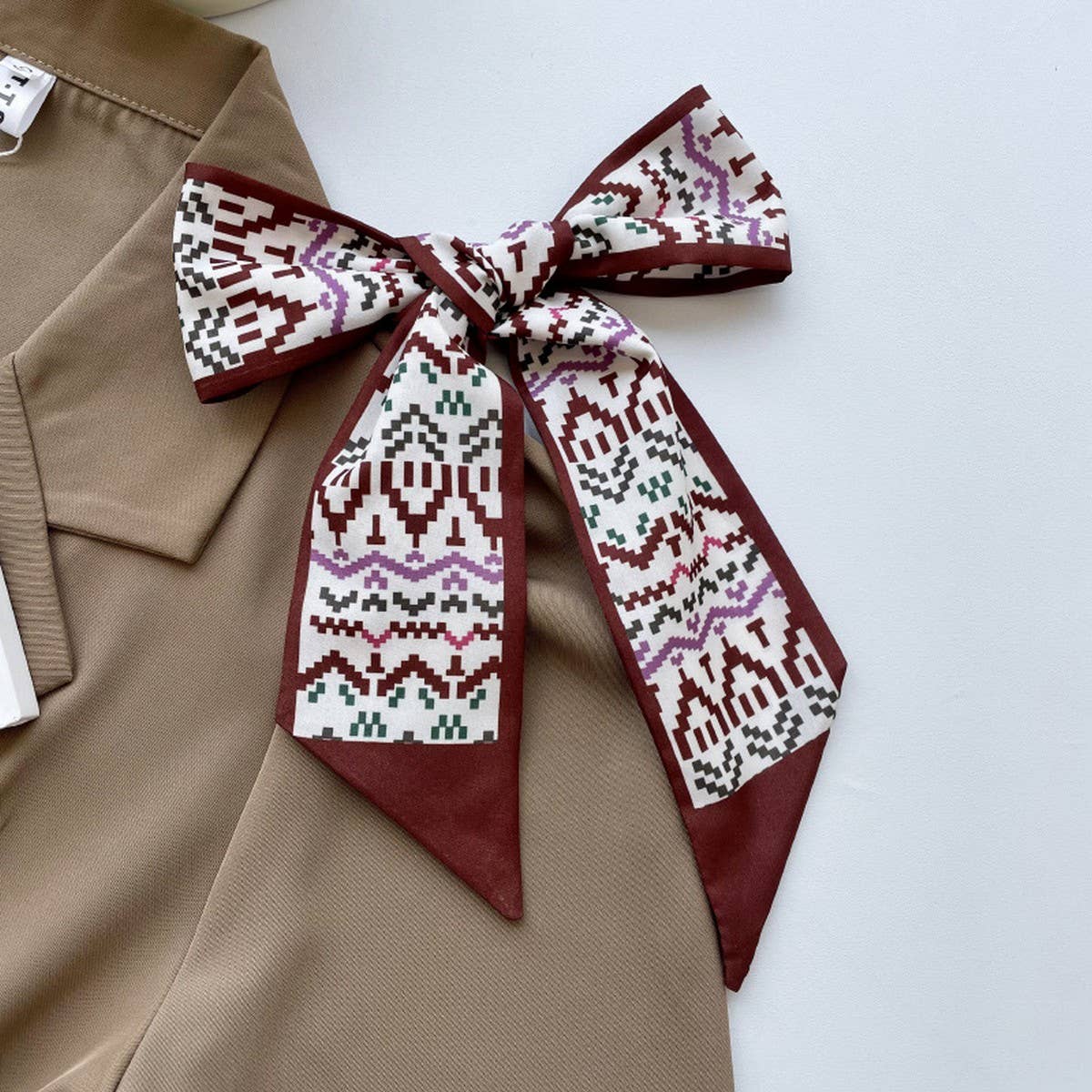 Geometric Print Striped Scarf - Purpose + Passion Boutique