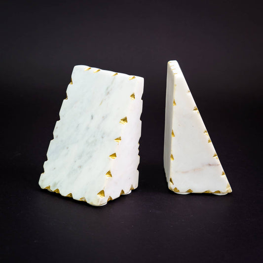 Gold Border Triangle Bookends (Sold as Set) - Purpose + Passion Boutique