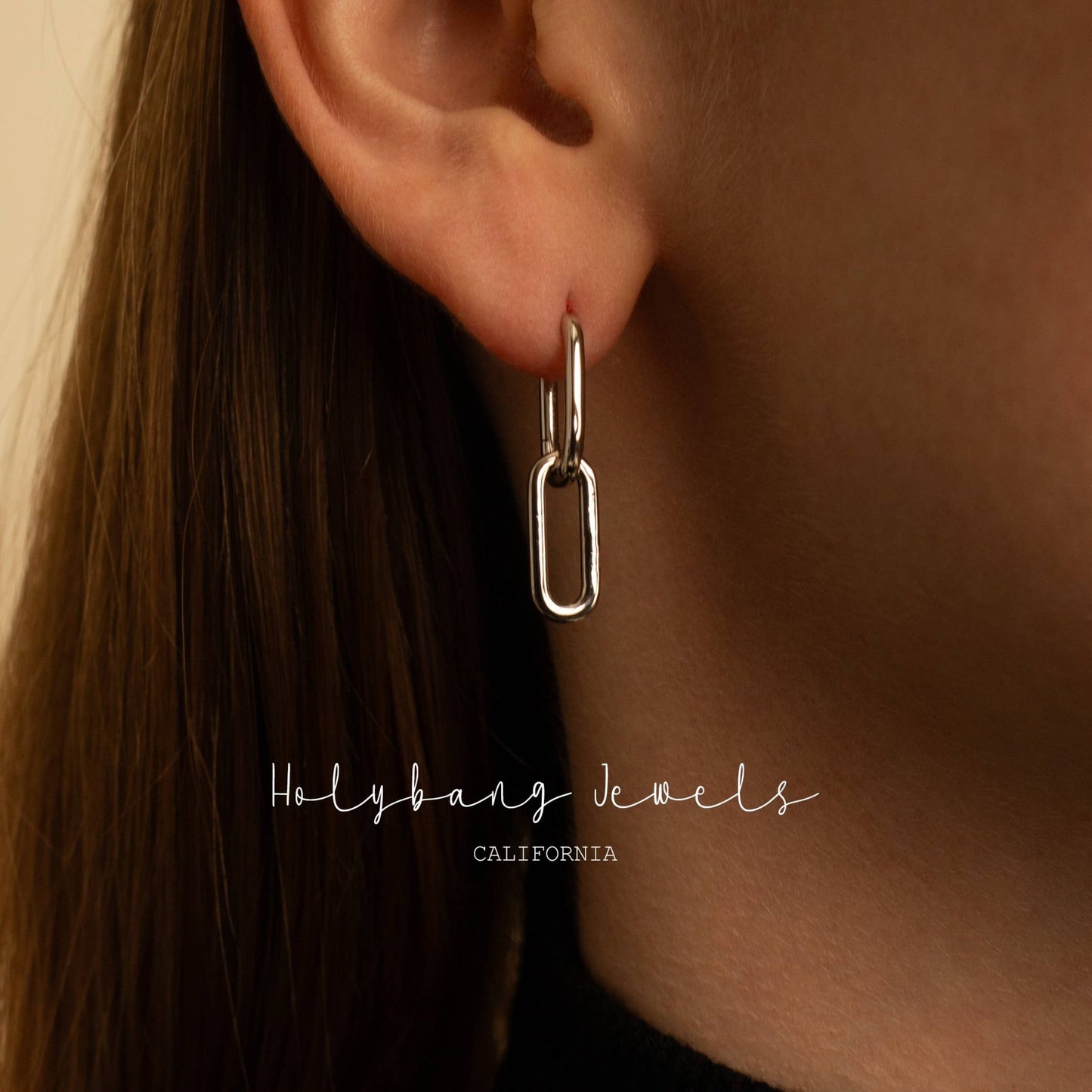 Gold Chain Drop Hoop Earrings - Purpose + Passion Boutique
