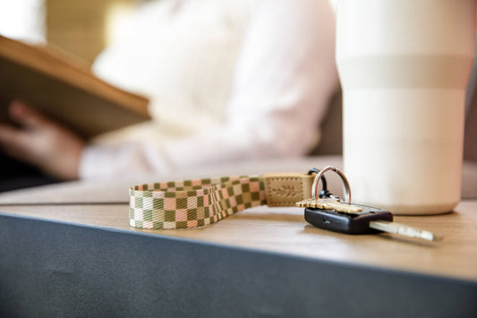Green Multi Checkered Wristlet Keychain - Purpose + Passion Boutique