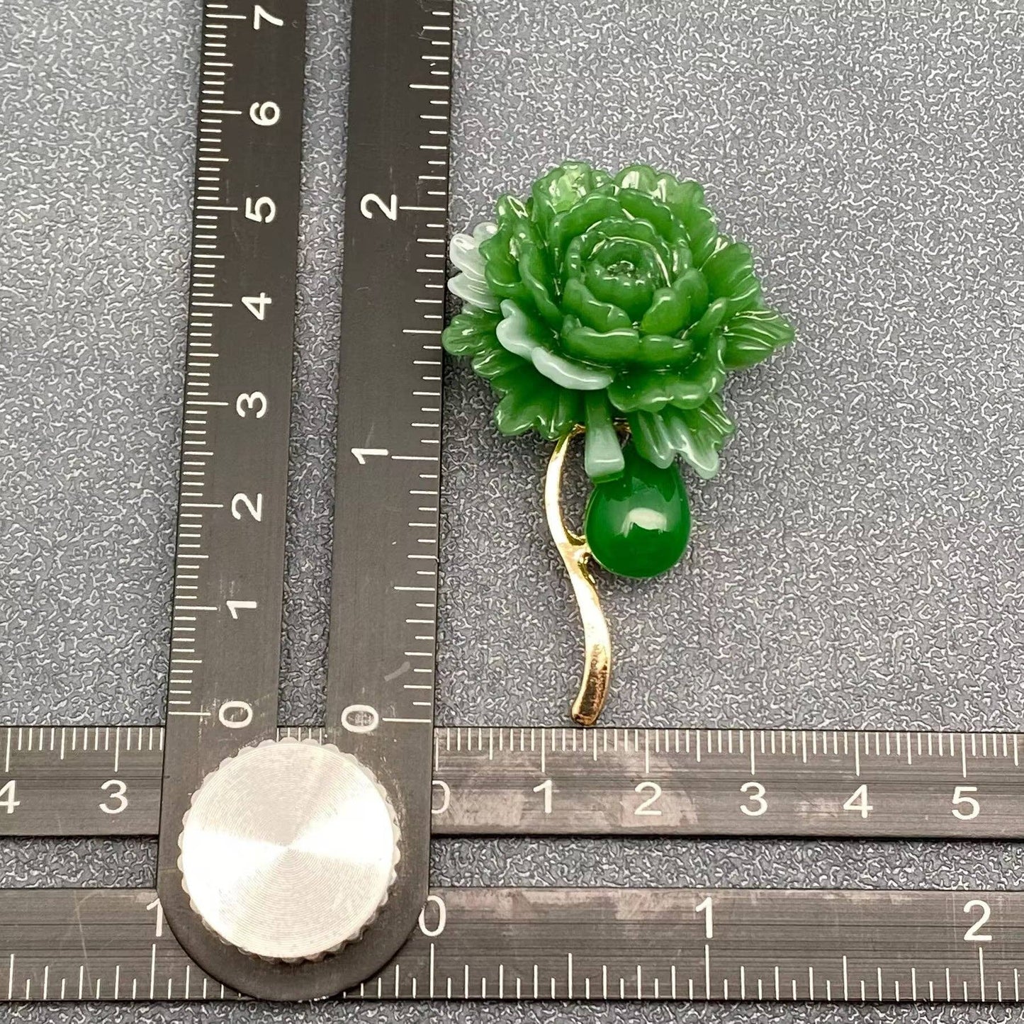 Green Resin Peony Flower Brooch - Purpose + Passion Boutique
