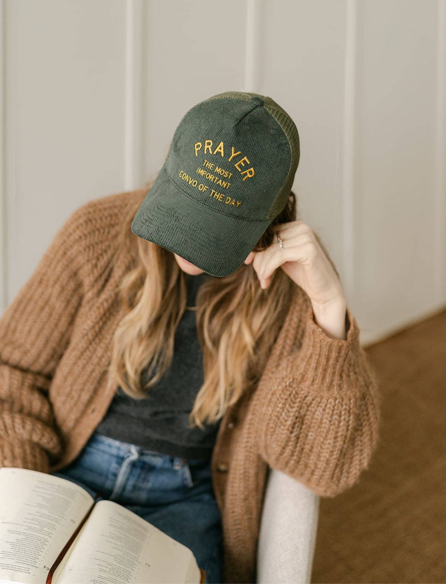 Green + Yellow Prayer Hat - Purpose + Passion Boutique