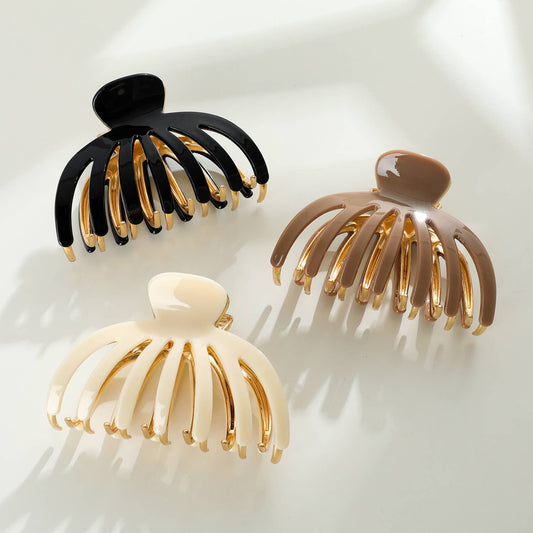 Hailey Large Gold Metal Octopus Claw Clip - Purpose + Passion Boutique