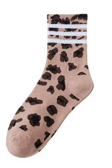 Half Crew Leopard Socks - Purpose + Passion Boutique
