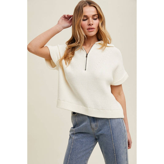 Half - Zip Pullover Sweater - Purpose + Passion Boutique