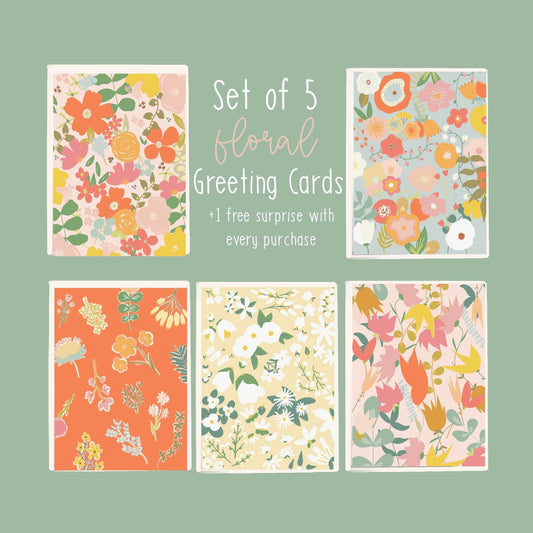 Hand Drawn Floral Greeting Card Set - Purpose + Passion Boutique
