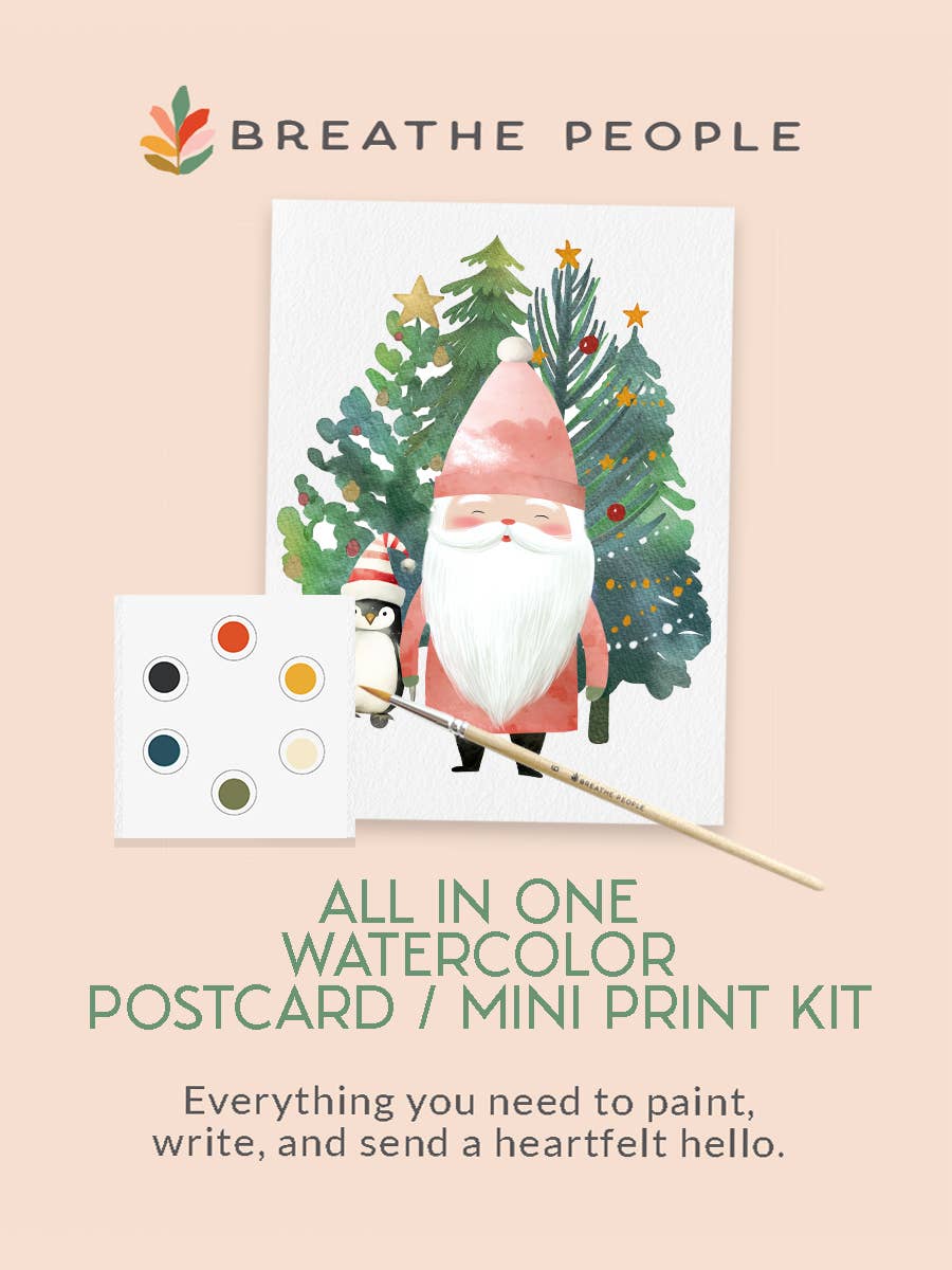 Holiday Greetings Watercolor Postcards: All in One Kit - Purpose + Passion Boutique