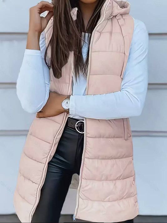 Hooded Zipper Quilted Outerwear Vest - Purpose + Passion Boutique