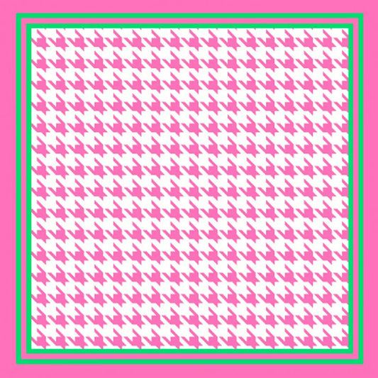 Houndstooth Pattern Printed Square Silky Satin Scarf Shawl - Purpose + Passion Boutique