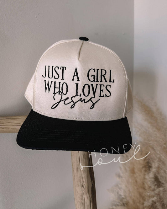Just A Girl Who Loves Jesus Trucker Hat - Purpose + Passion Boutique