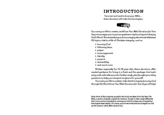 Know Your Bible Devotions for Teen Guys - Purpose + Passion Boutique